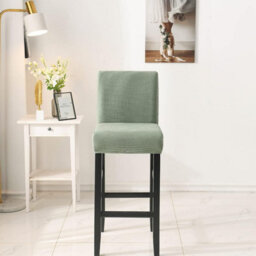 Stretchable Bar Stool Chair Covers, Low Back Covers With Backrest, Set Of 4 - thumbnail 4
