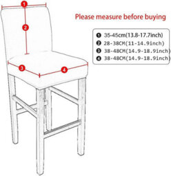 Stretchable Bar Stool Chair Covers, Low Back Covers With Backrest, Set Of 4 - thumbnail 2