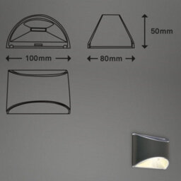 Briloner Led Solar Outdoor Wall Light Black 10Cm 3000K Ip44 - thumbnail 4