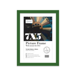 "7X5"" Green Frame With Mount For 6X4"" Pictures 20mm Thin Edge Portrait And Landscape Display With Wall Hooks And Kickstand" - thumbnail 1