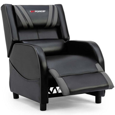 Gtforce Ranger S Faux Leather Gaming Recliner Armchair Sofa Reclining Cinema Chair (Grey) - image 1