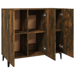 Berkfield Industrial Sideboard Smoked Oak 90X34X80 Cm Engineered Wood - thumbnail 7