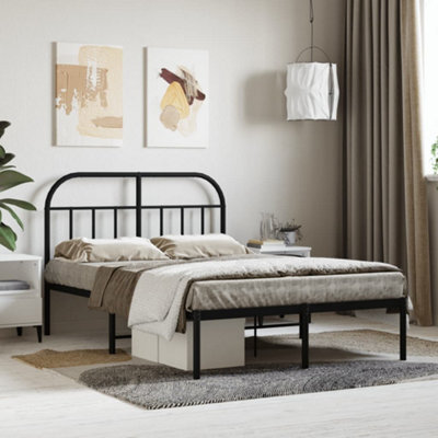 Berkfield Metal Bed Frame With Headboard Black 120X200 Cm - image 1