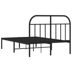 Berkfield Metal Bed Frame With Headboard Black 120X200 Cm - thumbnail 8