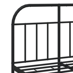 Berkfield Metal Bed Frame With Headboard Black 120X200 Cm - thumbnail 9