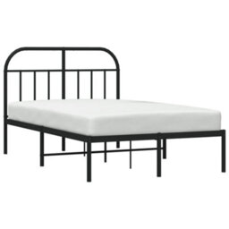 Berkfield Metal Bed Frame With Headboard Black 120X200 Cm - thumbnail 4
