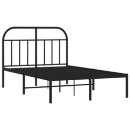 Berkfield Metal Bed Frame With Headboard Black 120X200 Cm - thumbnail 5