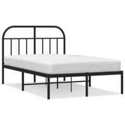 Berkfield Metal Bed Frame With Headboard Black 120X200 Cm - thumbnail 2