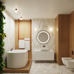 Luminosa Lighting Luminosa Halo Bathroom Ceiling Light Red Ochre 1X G9Ip44 - thumbnail 9