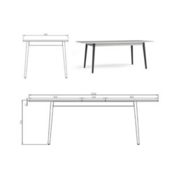Arte Contemporary Grey Extendable Dining Table 180Cm - Black Metal Legs & Flexible Seating For Stylish Gatherings - thumbnail 2