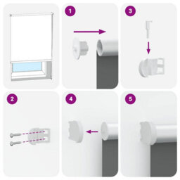 Walplus Light Grey Blackout Roller Blind 120X130Cm, Fabric Width 116.6Cm Polyester - thumbnail 5