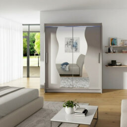 Westa S Sliding Door Wardrobe With Mirrors On The Fronts Cashmere With Rgb Led Lights - thumbnail 2