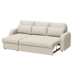 Flyn L-Shape 3-Seater Boucle Sofa Bed - Modern Pull-Out Bed With Cushions For Living Room - Bed: 149Cm (W) 190Cm (L) - Beige - thumbnail 8