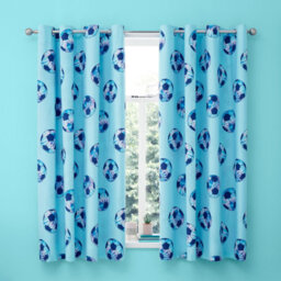 Catherine Lansfield Tie Dye Football Reversible 66X72 Inch Curtains Two Panels Lilac Blue - thumbnail 3