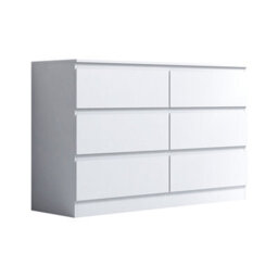Fwstyle Stora White 6 Drawer Chest (H) 77Cm (W) 110Cm (D) 40Cm - Extra Deep 14Cm Drawers - thumbnail 7