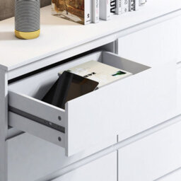 Fwstyle Stora White 6 Drawer Chest (H) 77Cm (W) 110Cm (D) 40Cm - Extra Deep 14Cm Drawers - thumbnail 6