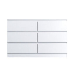 Fwstyle Stora White 6 Drawer Chest (H) 77Cm (W) 110Cm (D) 40Cm - Extra Deep 14Cm Drawers - thumbnail 8