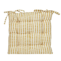Dibor Vintage Style Yellow Striped Indoor Ourdoor Garden Furniture Dining Chair Seat Pad - thumbnail 2