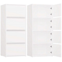 Storage Cabinet Topeshop Alma White 4 Door 50 X 119 X 40 Cm - thumbnail 1