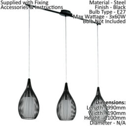 Stylish Black Pendant Ceiling Light With Satin Glass Shade And Adjustable Height - thumbnail 2