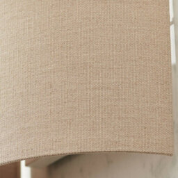 Fabric Led Wall Light Natural Neutral Semi Circle Linen Shade Sleek Lamp Fitting - thumbnail 3