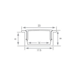 FNX Bathrooms 2.5M Recessed Aluminium Led Profile & Extrusion Kit With Opal Diffuser Cover & Finishing Elements For Strip Lighting - thumbnail 2