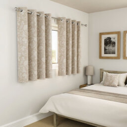 Enhanced Living Cuba Floral Trail Print Suede Cream Thermal Blackout Eyelet Curtains (Pair) - 66 X 72 Inch (168 X 183Cm) - thumbnail 2