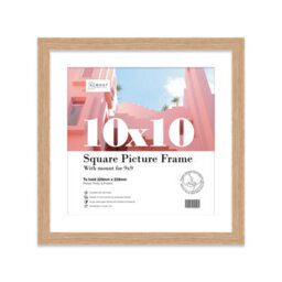 "10X10"" Oak Picture Frame - 10X10"" Square Frame With 9X9"" Mount For 10X10""/9X9"" Pictures Art Deco Style Wall Art, 1 Pack" - thumbnail 1