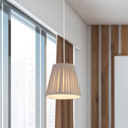 Lighting Collection Seoul Grey Pleated Faux Silk Shade - thumbnail 5