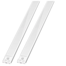 Amorly 2 Pack 15.7Inch Under Cabinet Lighting, Rechargeable Motion Sensor Light Indoor, Wireless Under Counter Lights For Kitchen, Stairs - thumbnail 7