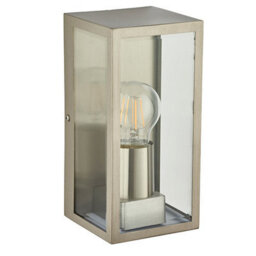 Luminosa Lighting Luminosa Oxford 1 Light Outdoor Wall Light Brushed Stainless Steel, Glass Ip44, E27 - thumbnail 2
