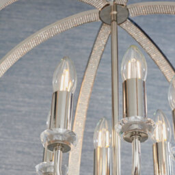 Anson Lighting Torlea 6Lt Pendant Light Finished In Bright Nickel Plate And Clear Faceted Acrylic - thumbnail 6