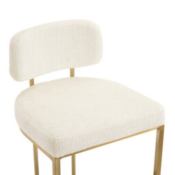 Ecasa Rhea White Fabric Dining Chair With Gold Frame - thumbnail 6