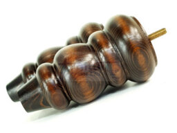 L&F 4X Solid Turned Wood Furniture Legs Chair Settee Feet 155mm 8mm Thread Walnut Washed - thumbnail 6