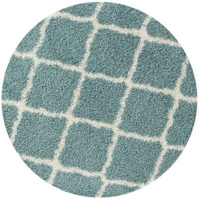The Rugs Moroccan Shaggy Rugs And Runners Soft High Pile Duck Egg Blue And Ivory Living Room Kitchen Hallway 750 - image 1