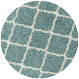 The Rugs Moroccan Shaggy Rugs And Runners Soft  High Pile Duck Egg Blue And Ivory Living Room Kitchen Hallway 750 - thumbnail 1