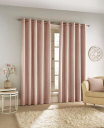 Enhanced Living 100% Blackout Thermal Blush Pink Velvet Chenille Eyelet Curtains   Pair 90 X 54 Inch (229X137Cm) - thumbnail 4