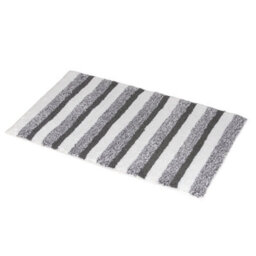Showerdrape Milton 100% Cotton Grey Stripe Bath Mat 800 X 500mm - thumbnail 3