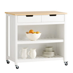 Sobuy Fkw74-Nw,kitchen Island On Wheels Trolley Storage Cart Free-Standing Unit Butchers Block,w100Xd60Xh93.5