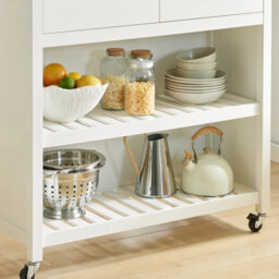 Sobuy Fkw74-Nw,kitchen Island On Wheels Trolley Storage Cart Free-Standing Unit Butchers Block,w100Xd60Xh93.5 - thumbnail 4