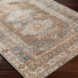 Livabliss Colin-Washable Brown Grey Blue Traditionnal Vintage Boho Living Dining Rug 160 X 220 Cm Easy Care, Non Shedding - thumbnail 6