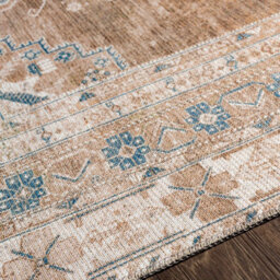 Livabliss Colin-Washable Brown Grey Blue Traditionnal Vintage Boho Living Dining Rug 160 X 220 Cm Easy Care, Non Shedding - thumbnail 3