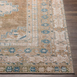 Livabliss Colin-Washable Brown Grey Blue Traditionnal Vintage Boho Living Dining Rug 160 X 220 Cm Easy Care, Non Shedding - thumbnail 5