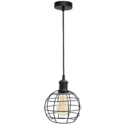 4Lite Wiz Connected Led Bird Cage Pendant Black St64 Amber Tuneable White Wifi - thumbnail 1