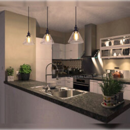 Long Life Lamps Company Glass Ceiling Lamp Shade Pendant Light M0126 With St58 Led 4W E27 - thumbnail 8