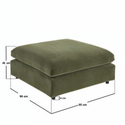 Solace+Co Asher U Shape Corner Sofa Bundle Khaki Green Velvet - thumbnail 9