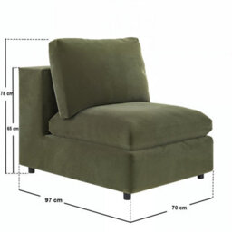 Solace+Co Asher U Shape Corner Sofa Bundle Khaki Green Velvet - thumbnail 8