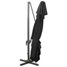 Berkfield Cantilever Umbrella With Double Top Black 400X300 Cm - thumbnail 4