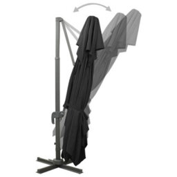 Berkfield Cantilever Umbrella With Double Top Black 400X300 Cm - thumbnail 5