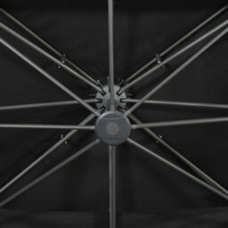 Berkfield Cantilever Umbrella With Double Top Black 400X300 Cm - thumbnail 7